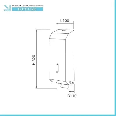 Erogatore sapone liquido a parete 1200 ml in acciaio inox satinato