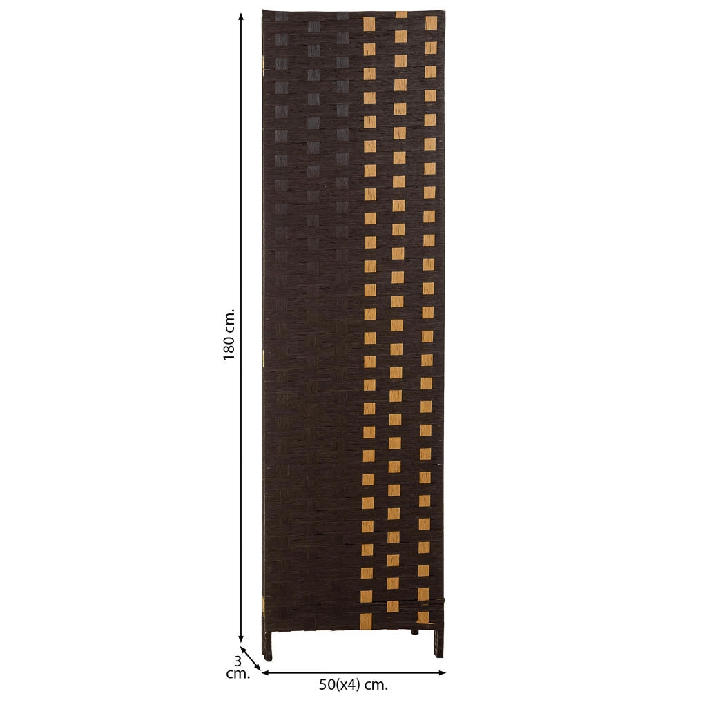 Biombo de papel trenzado 4 hojas 50(x4)x3x180h cm
