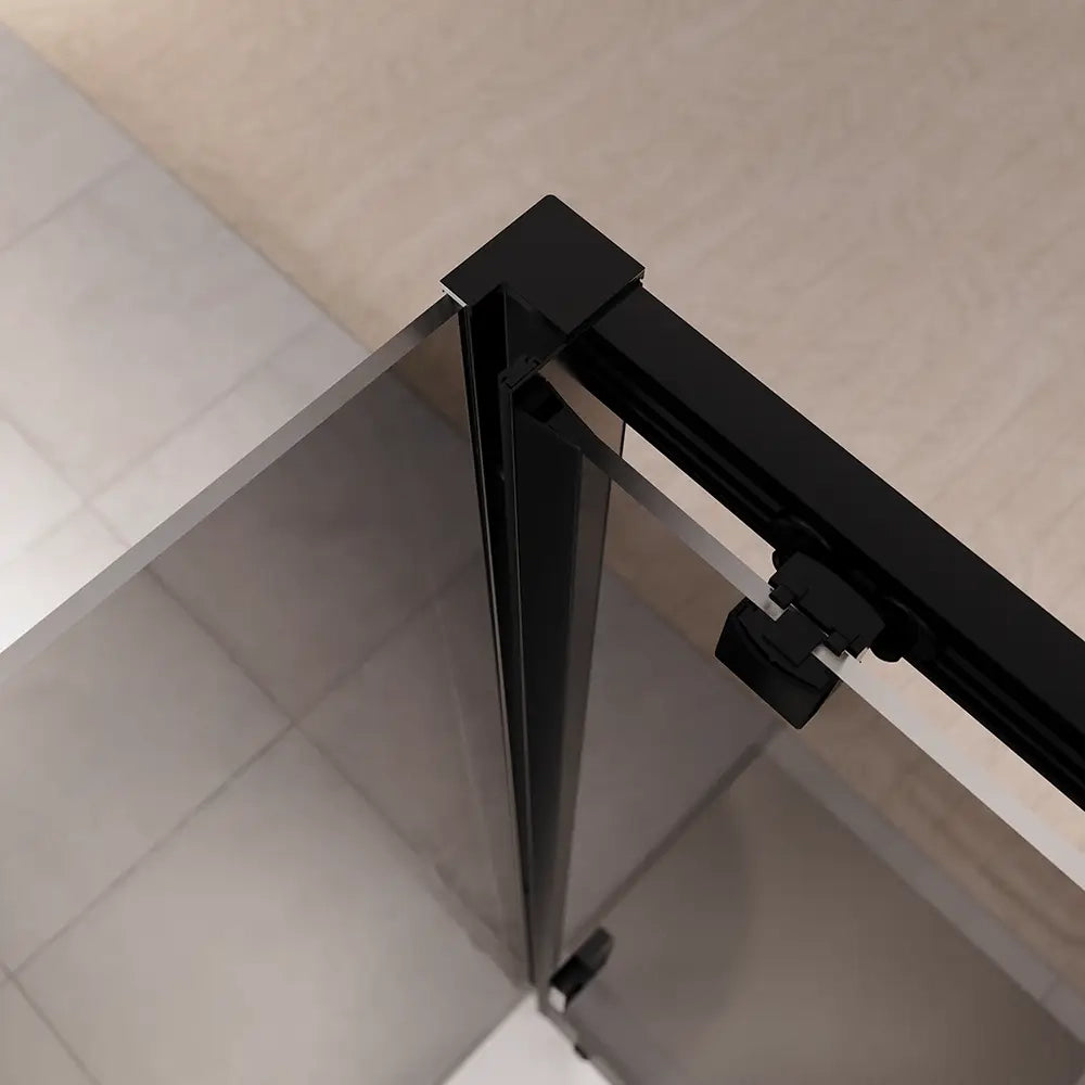 Box doccia 70x120 cm scorrevole vetro 6mm fumé profili nero opaco | Lipari