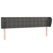 Testiera | Testata ad Orecchio Grigio Scuro 163x23x78/88 cm in Velluto