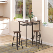 TAVOLO BAR Set da 3 pezzi 80 x 50 x 90 cm MDF Nero