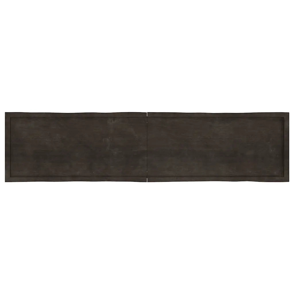 Piano Tavolo Marrone Scuro 220x50x(2-4)cm Rovere Non Trattato 364054