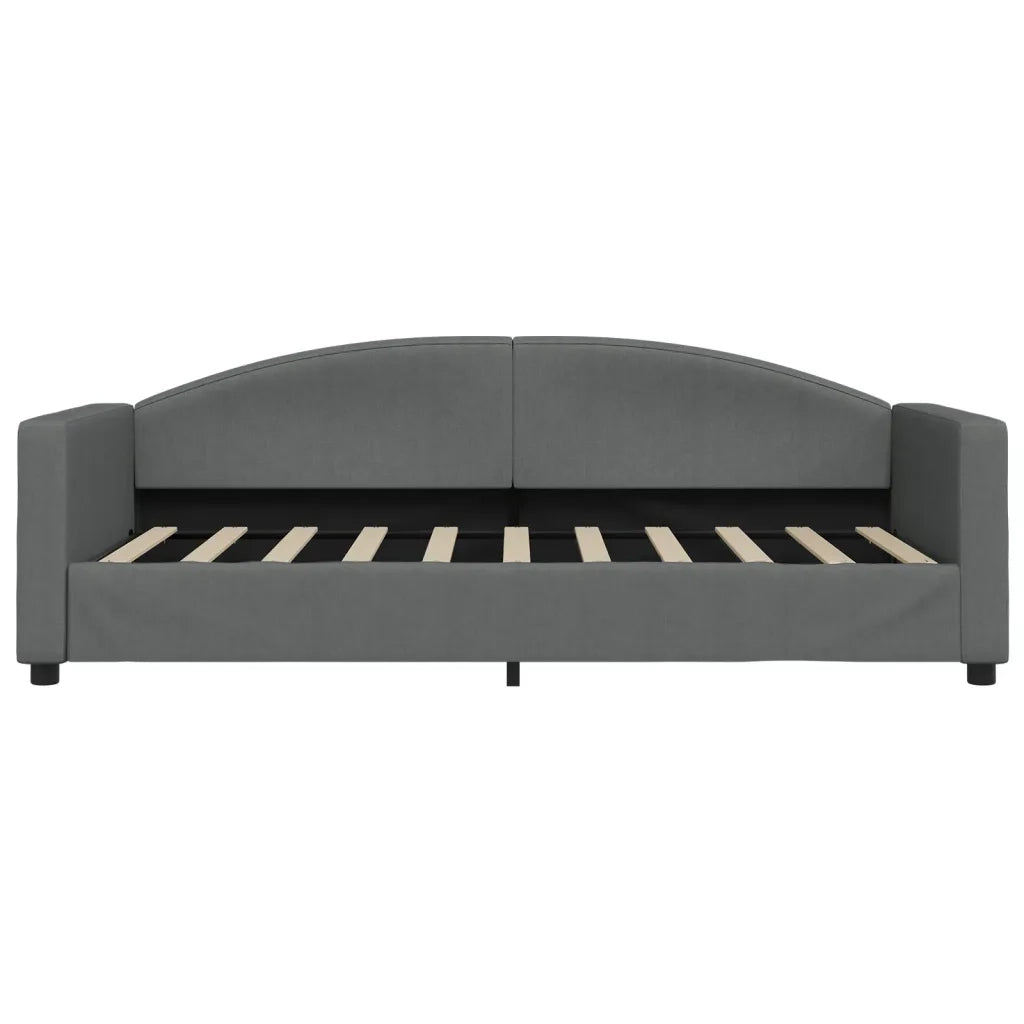 Divano Letto con Materasso Grigio Scuro 90x190 cm in Tessuto
