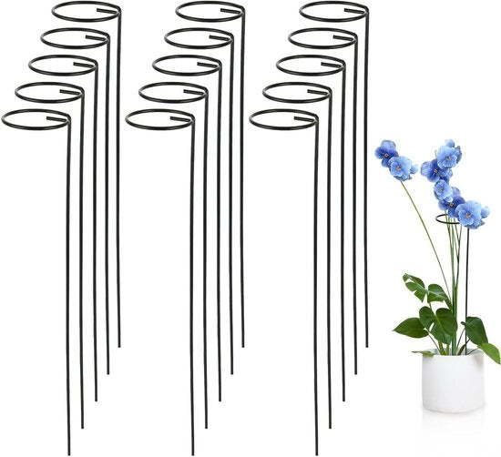 15 supporti per piante in plastica da 40 cm - vaso per fiori in stile fiori di campo per piante - sostegno per arbusti in plastica per rose, pomodori e gigli