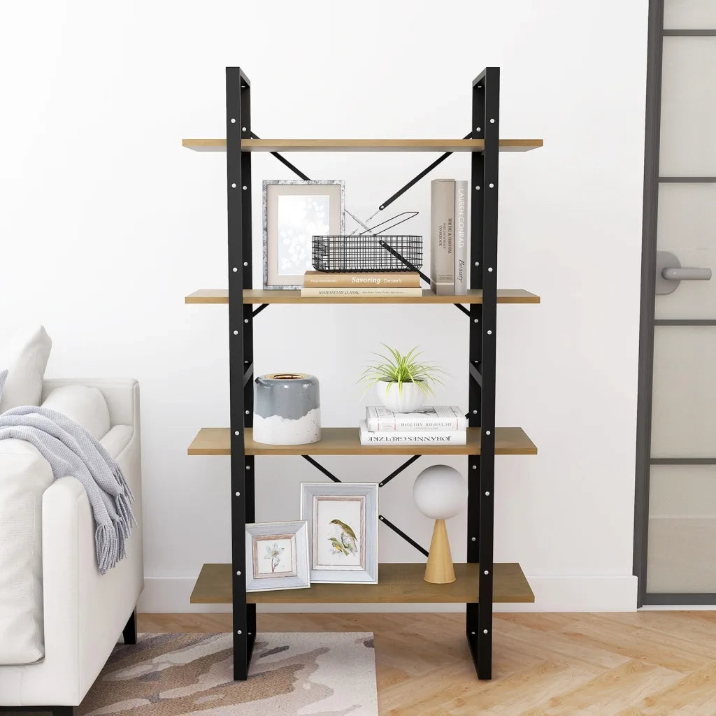Libreria a 4 Ripiani 80x30x140 cm in Legno Massello di Pino 806465
