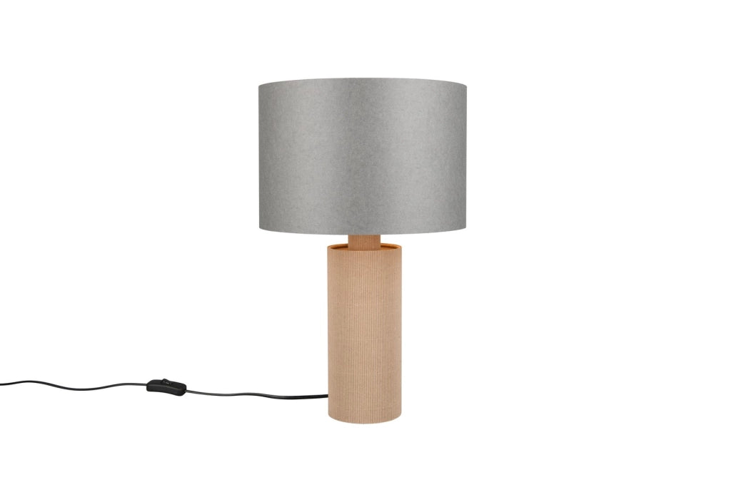 Lampada da tavolo CANIO Ø30 grigio-marrone salotto E27 Trio