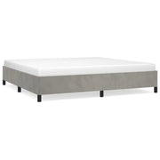Letto matrimoniale | Letto per adulti | Giroletto senza Materasso Grigio Chiaro 200x200 cm Velluto