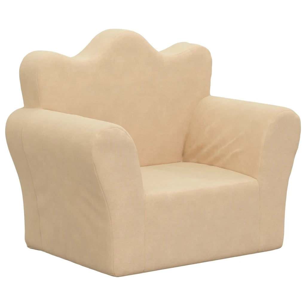 Divano per Bambini-Sofa-Divanetto Crema in Morbido Peluche 406234