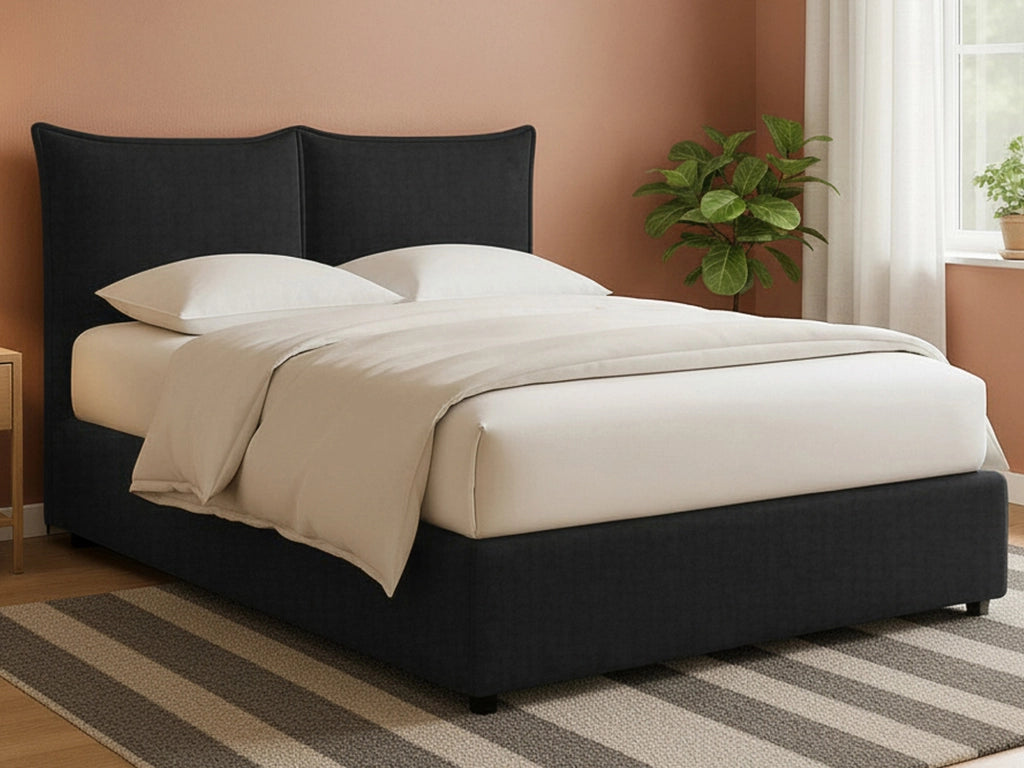 Uckfield, Letto Matrimoniale Sfoderabile Made in Italy, Grigio Scuro