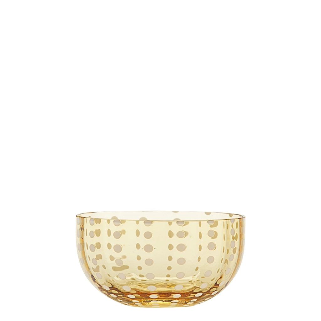 Zafferano Set 6 Ciotole Perle Bowl in vetro lavorato a mano color Ambra, design artigianale elegante e sofisticato per la tavola contemporanea
