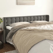 Testiera ad Orecchio-Testata con Orecchie Grigio Scuro 203x16x78/88 cm in Velluto 905377
