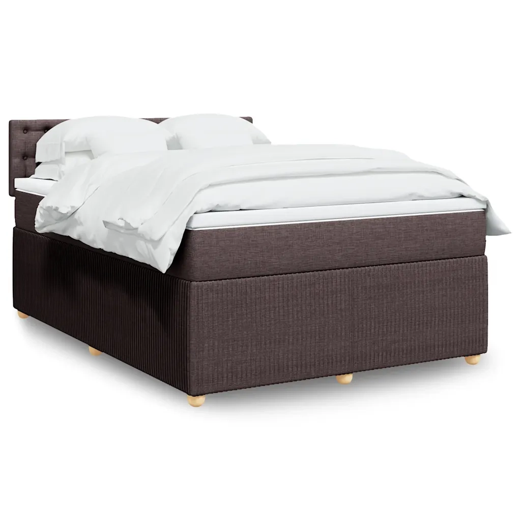 Giroletto a Molle con Materasso Marrone Scuro 140x190cm Tessuto 3287468