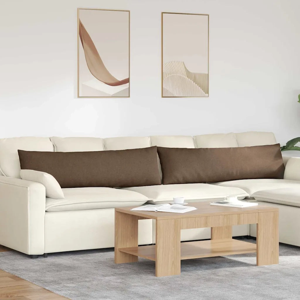 Cuscini da Divano 2 pz | Cuscini per sedie Marrone 145 x 40 cm Tessuto
