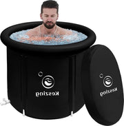 Bad di ghiaccio portatile per adulti - terapia con acqua fredda - vasca da bagno gonfiabile per esterno - viaggio - Nero - ∅75x75cm contenitore da bagno