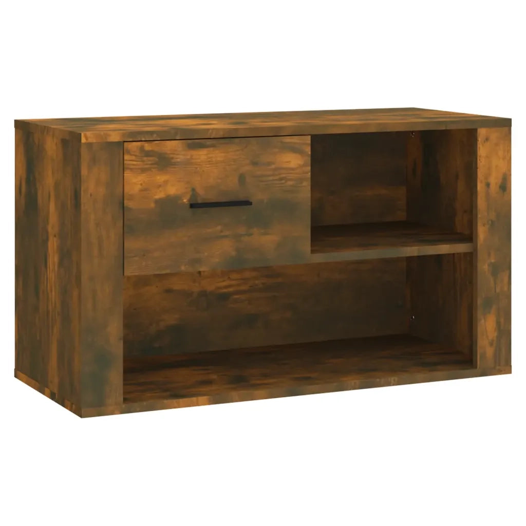 Scarpiera Rovere Fumo 80x35x45 cm in Legno Multistrato 816757