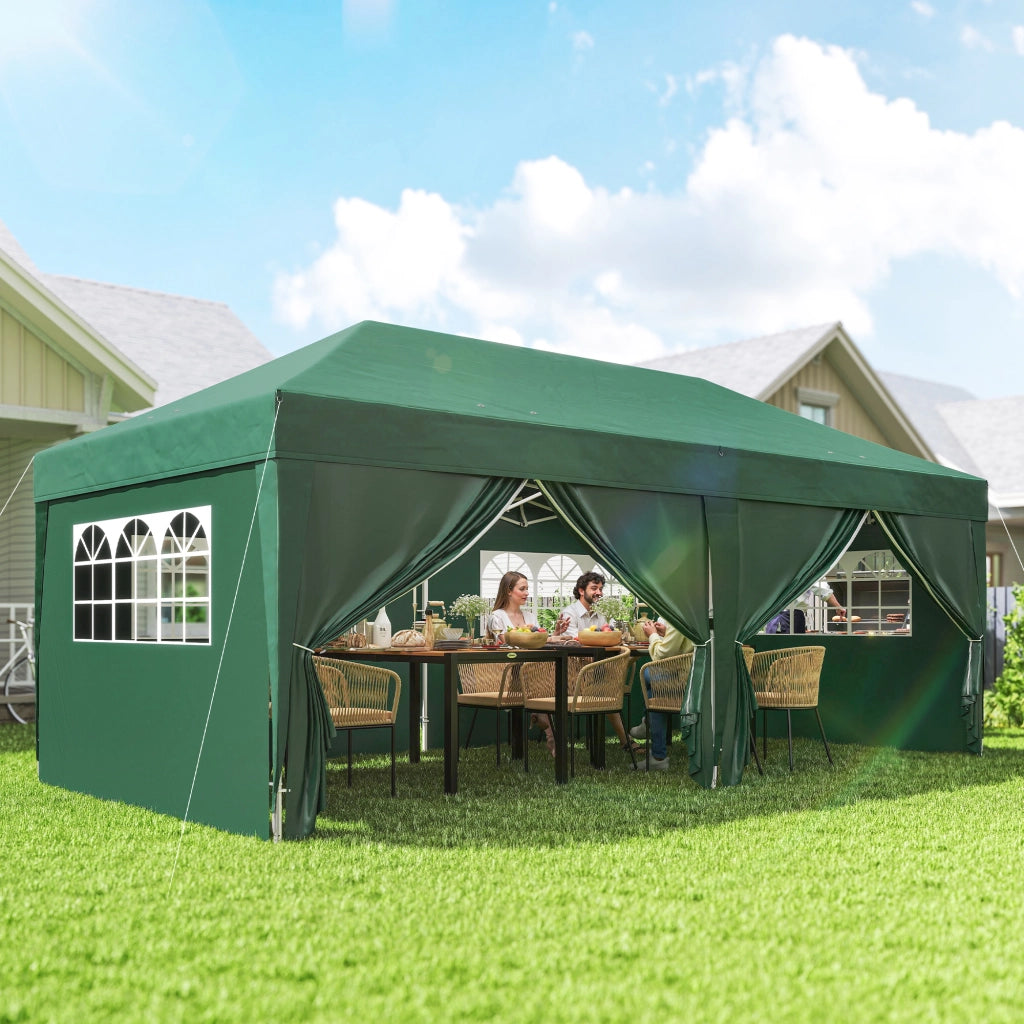 Pavillon 6x3 m ¨C zephmum ¨C Pop-up, con Finestre, Porta con Zip, UV Resistente, Grigio