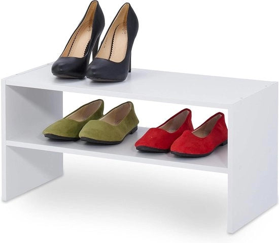 Scaffale per 4 Pair di Scarpe - Scaffale di Archiviazione per Scarpe Stivale per Corridoio - Bianco - 29,5 x 60 x 29,5 cm
