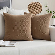 Set di 2 coprispalla Decorativo copriletto a granello Copriletto decorativo per divano Copriletto decorativo per divano morbido Copriletto per camera da letto Copriletto per soggiorno 60x60cm Marrone