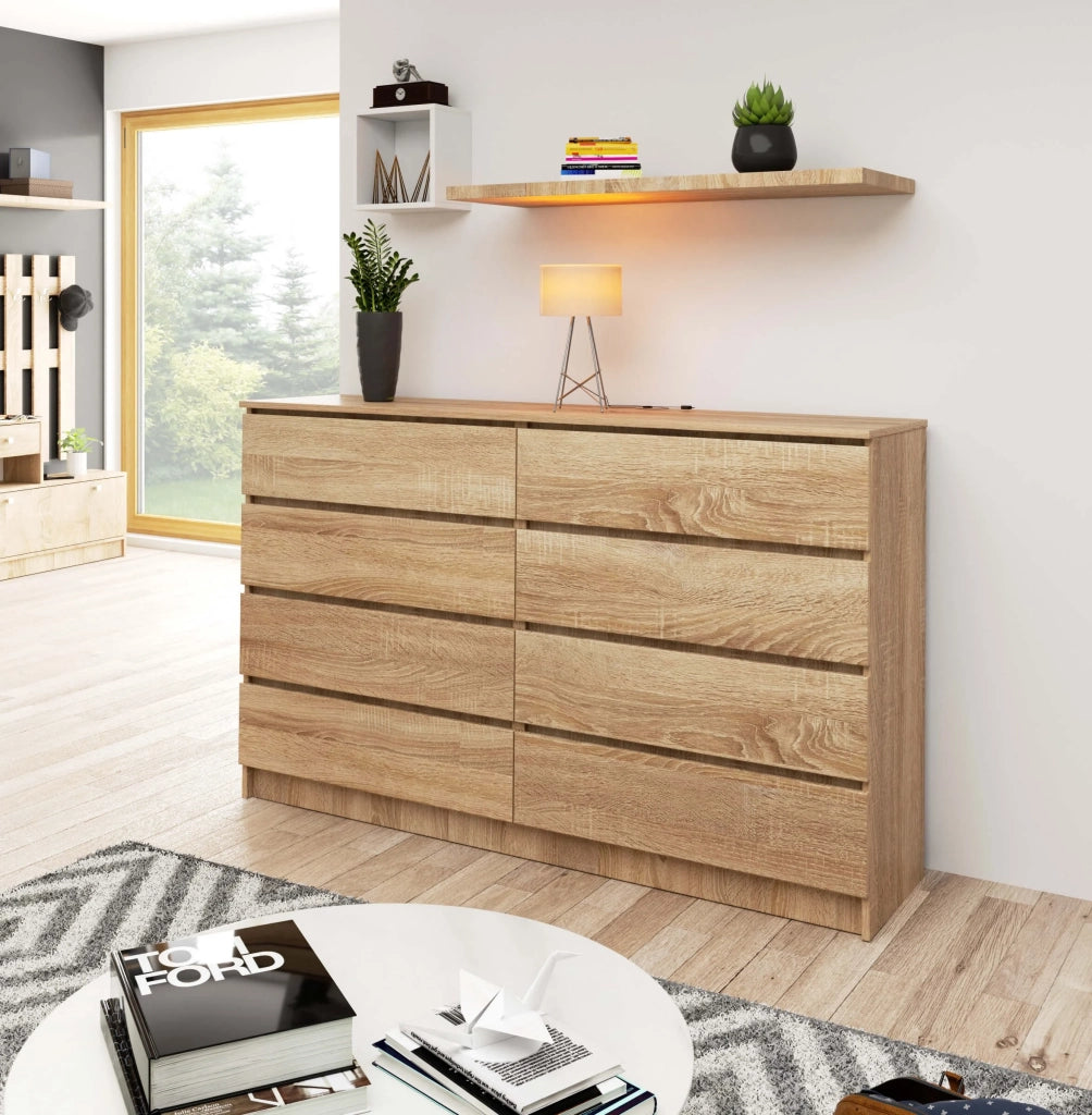 Cassettiera AKORD K160 Sonoma Quercia 160 cm 8 cassetti 160x40x99 cm