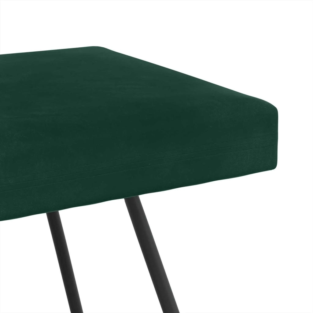 panchina Tinta unita Verde Scuro 80 x 40 x 45 cm Velluto 42038331