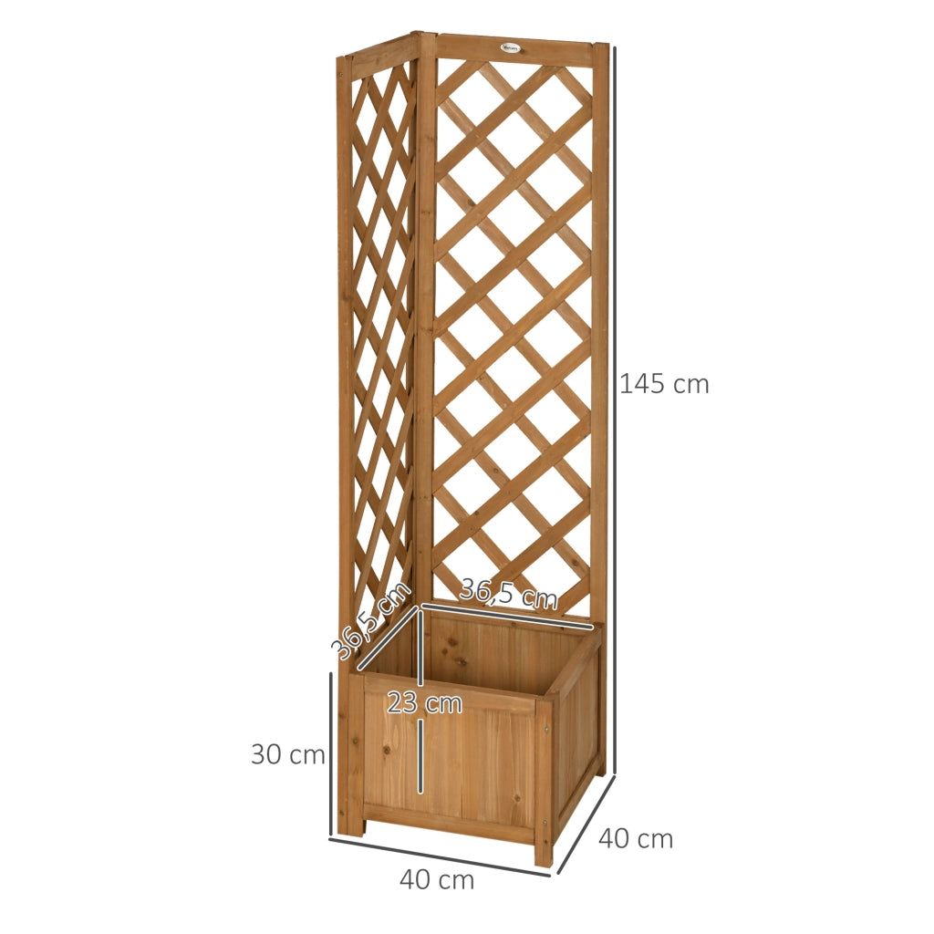 Fioriera con traliccio in legno per piante rampicanti ¨C zephmum ¨C 40x40x145 cm