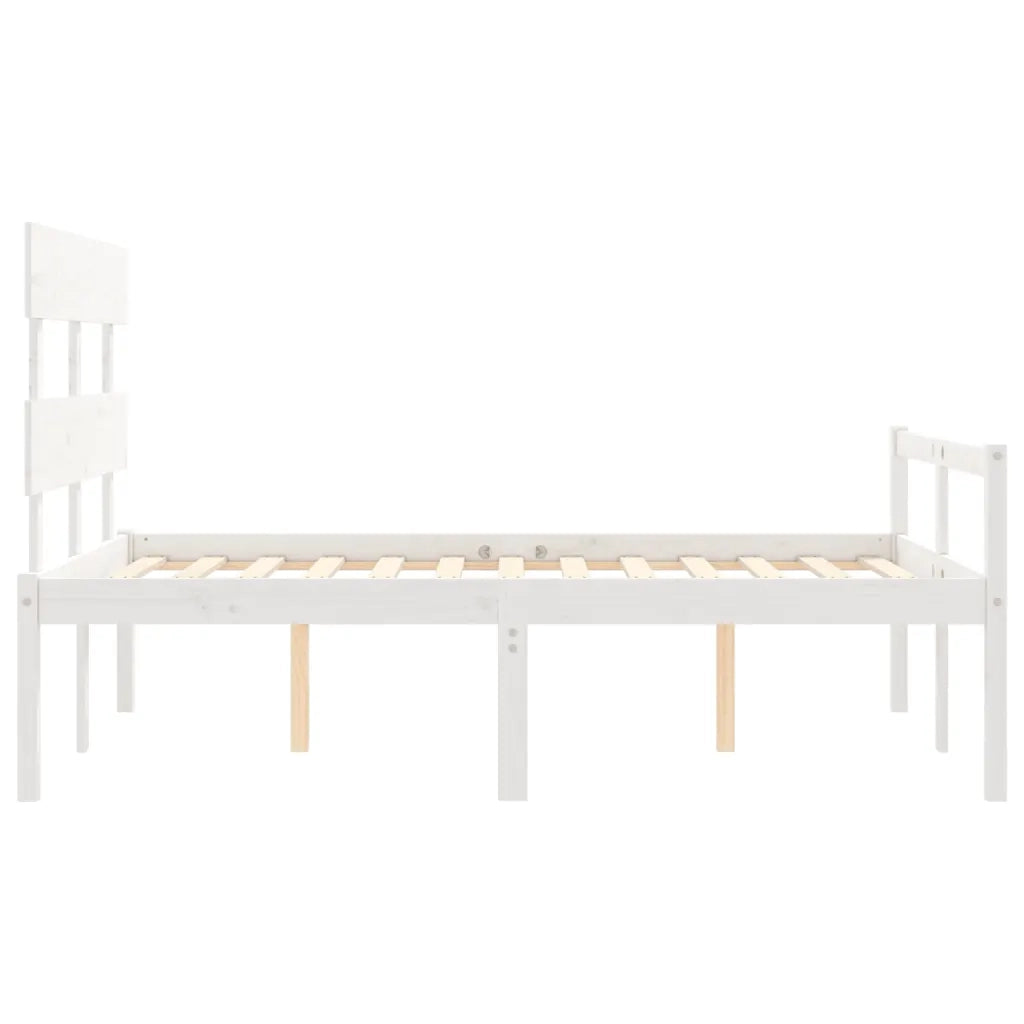 Letto per Anziani con Testiera Bianco 120x200 cm Legno Massello 3195347