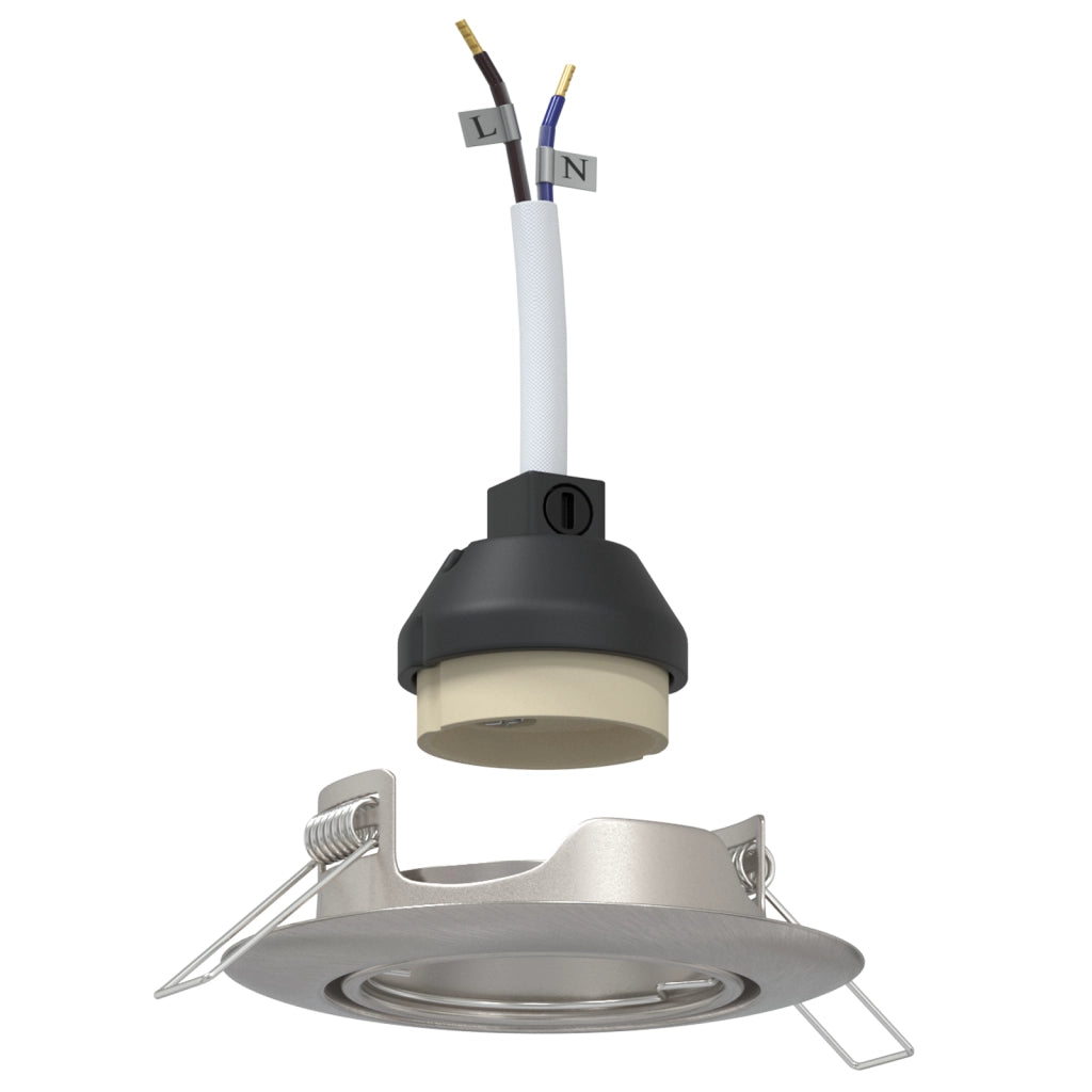 Faretti Incassati 12 pezzi Rotondo GU10 Argento Ã˜90 mm Acciaio