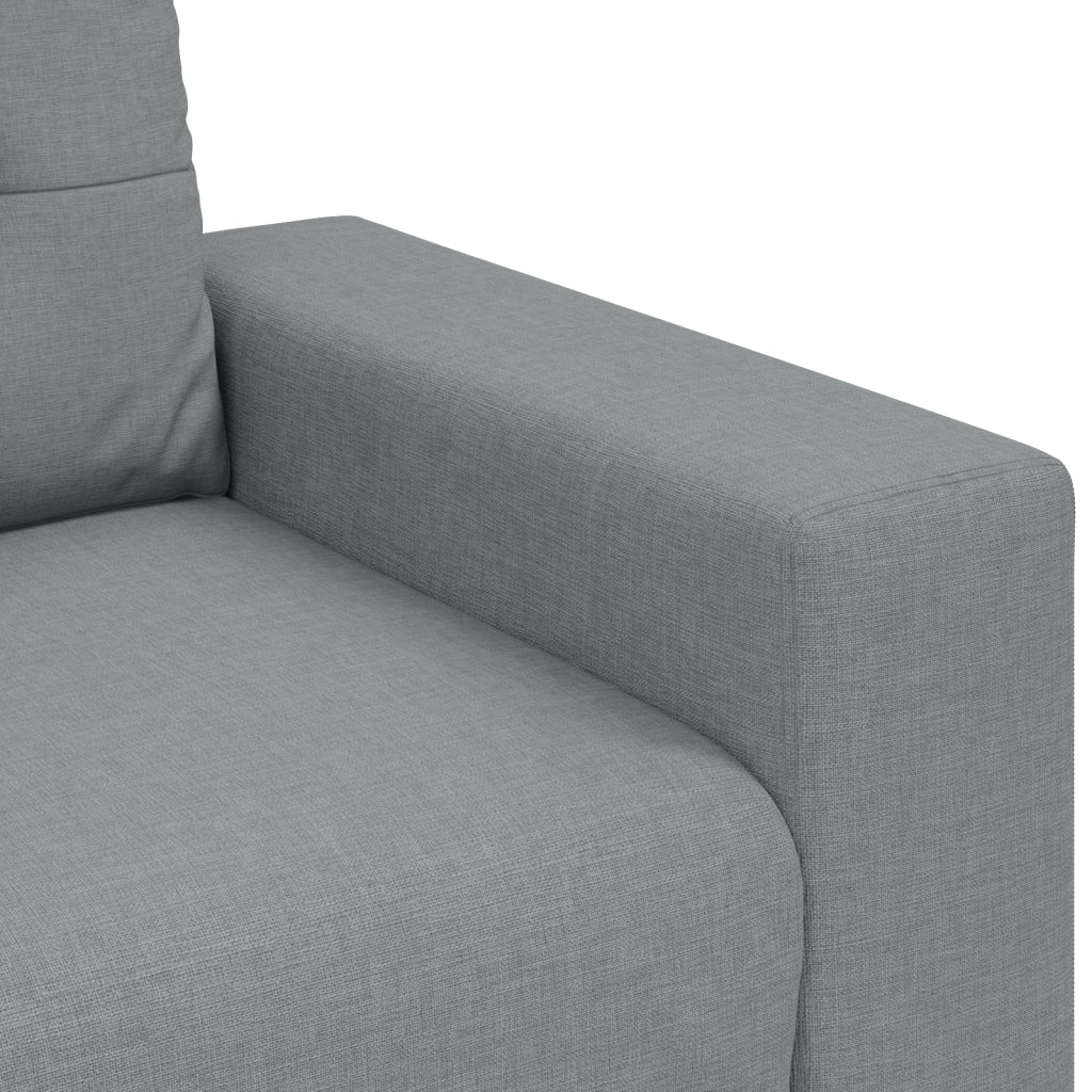 Set di Divani 3 Pezzi con Cuscini Tessuto Grigio Chiaro