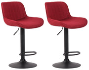 Set di 2 sgabelli da bar Lentini in tessuto rosso,nero