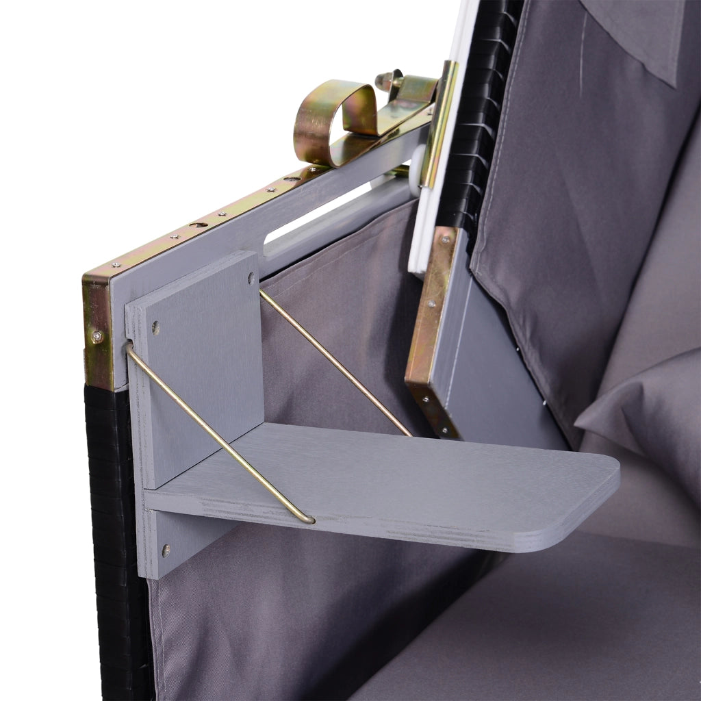Poltrona da Spiaggia 2 Posti con Schienale Reclinabile ¨C Xylo ¨C Grigio 118x79x150cm