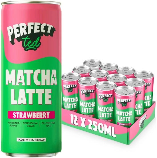 Latte Matcha Cerimoniale di Qualità - Bevanda di Avena Senza Glutine - 12 x 250 ml Lattine - Dolce e Vellutato - Energie Naturale - Tè Verde
