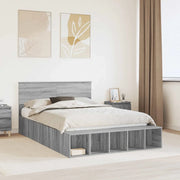 Struttura del letto con lo scaffale Grigio Sonoma 140 x 200 cm