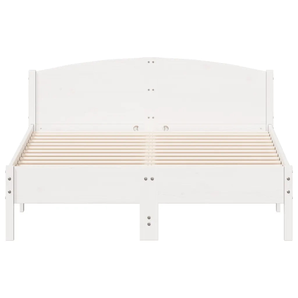 Letto senza Materasso Bianco 120x190 cm Legno Massello di Pino 842611