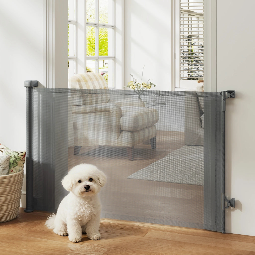 Barriera per Cani Retrattile Estensibile ¨C zephmum ¨C Grigio 140 cm