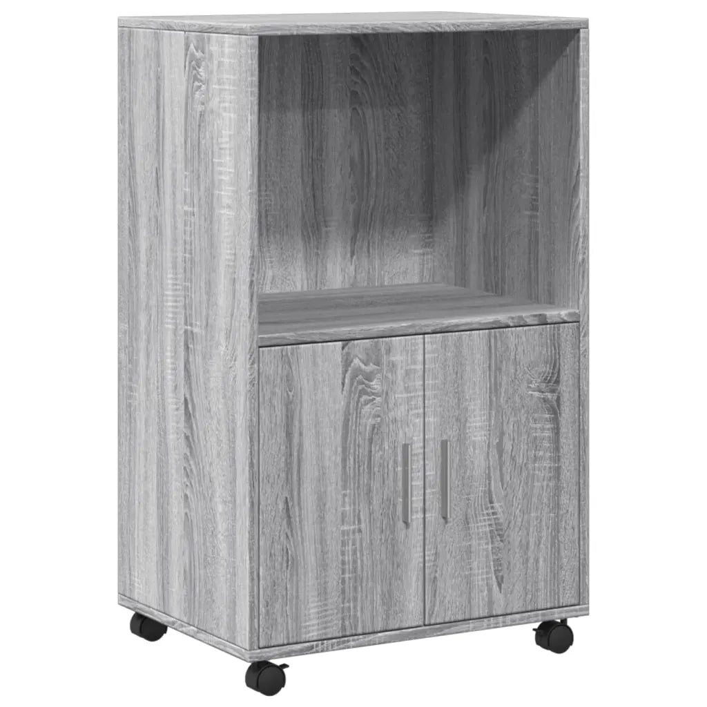 Mobiletto con Ruote Grigio Sonoma 55x40x91cm in Truciolato 853187