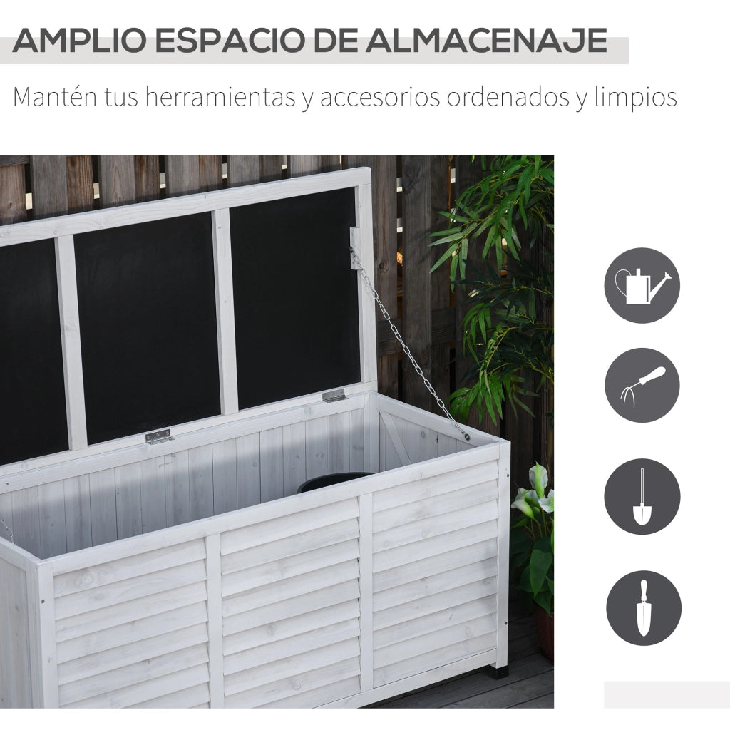 Baulo Giardino Legno Impermeabile ¨C zephmum ¨C Bianco 127x56x60 cm