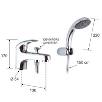 Rubinetto lavabo/vasca con deviatore integrato e kit doccia - serie ten