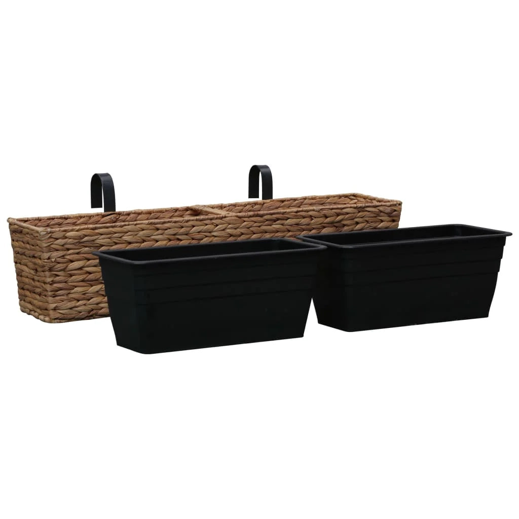 Set di 2 fioriere in giacinto d'acqua 39 cm marrone 02_0000881