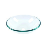 Lavabo da appoggio in vetro trasparente 380x380x130 mm senza piletta