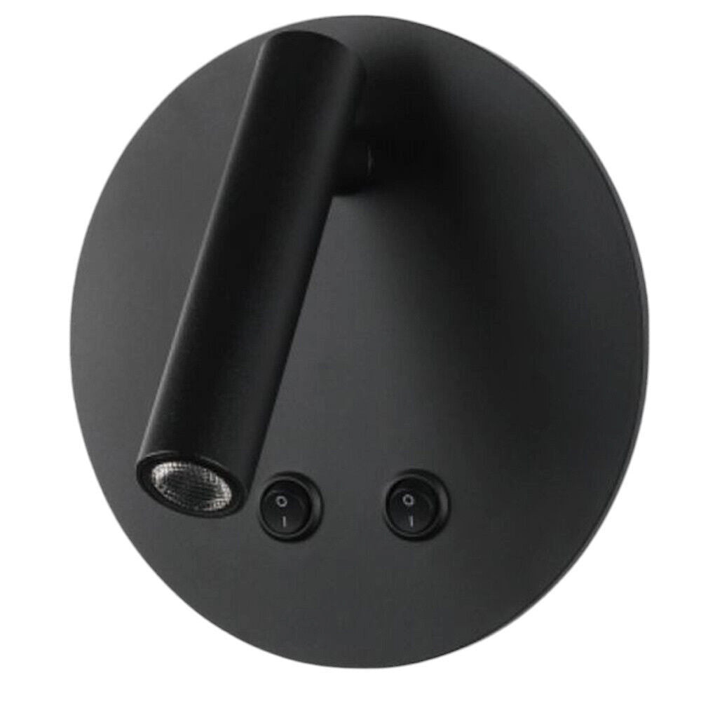 Trade Shop - Applique Led Orientabile Da Parete Doppia Fonte Luminosa 8 Watt Luce Calda 3000k Mr-01 - Nero