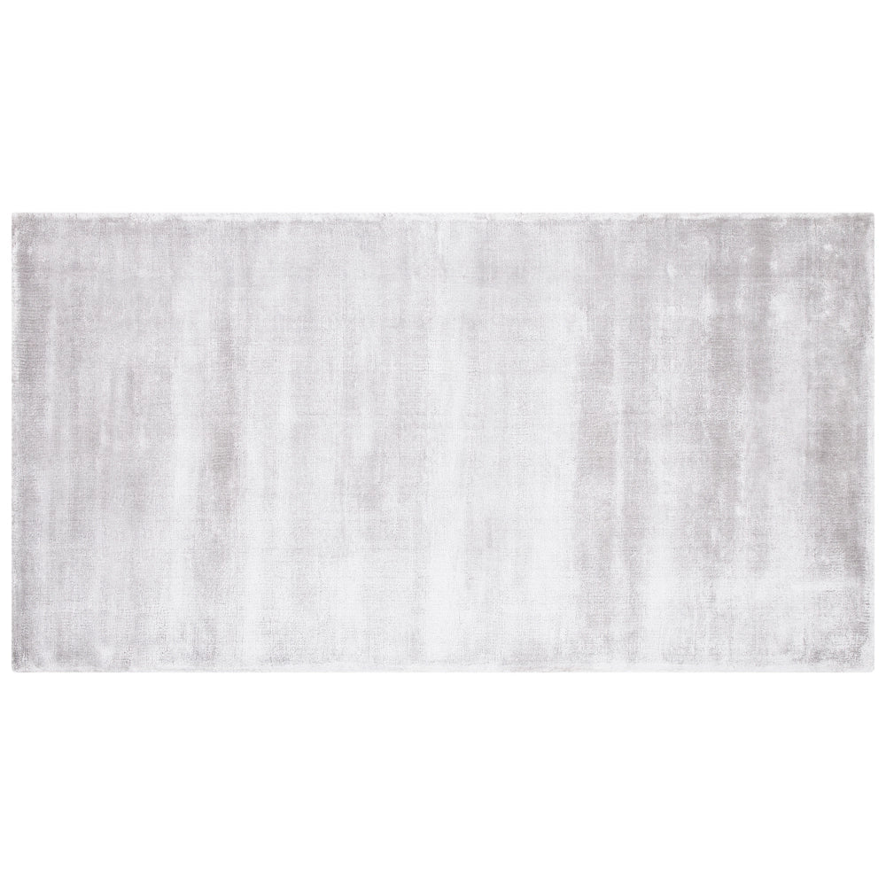 Tappeto in viscosa grigio chiaro 80 x 150 cm a pelo corto capitonné moderno