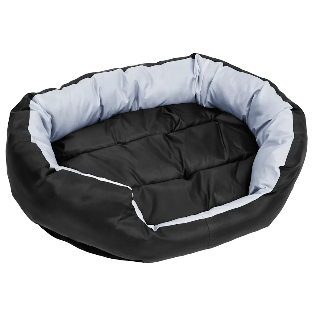 Cuscino per Cani Reversibile e Lavabile Grigio Nero 85x70x20 cm CFW2186869
