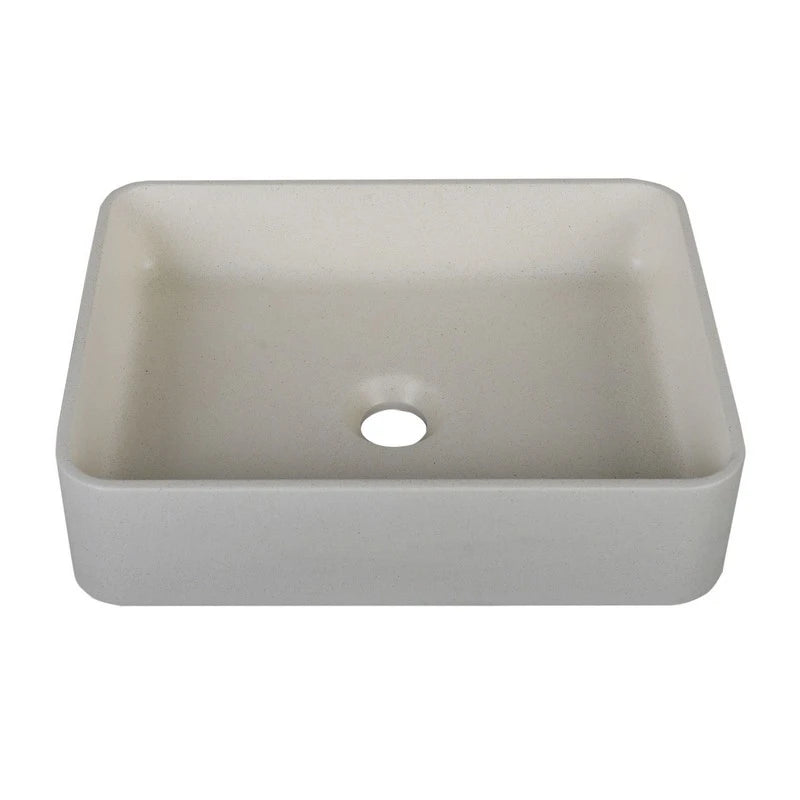 Lavabo da appoggio sabbia rettangolare bianco 406x304x101 mm senza piletta