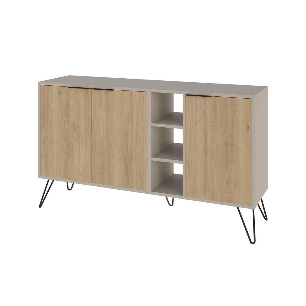 Madia 3 ante Clara 142x35,5x83h colore cashmere e Rovere