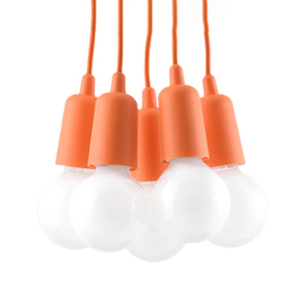 Lampada a sospensione DIEGO 5 arancione