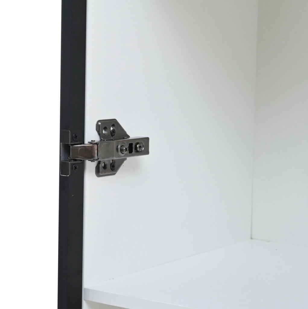 Vetrina 80x34x200 cm con LED controllabile da app e 2 cassetti bianca