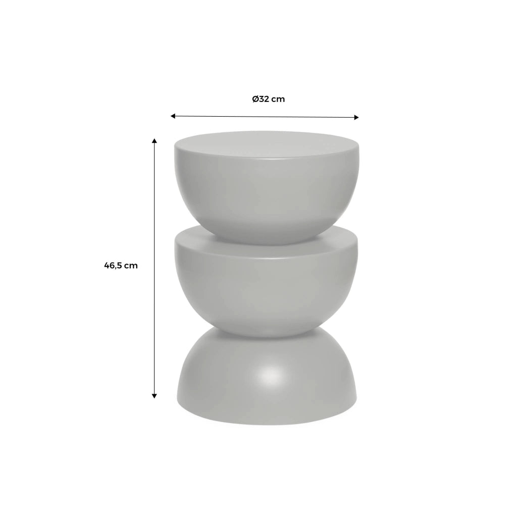 Tavolino in metallo effetto glassy, 46,5cm, rosa