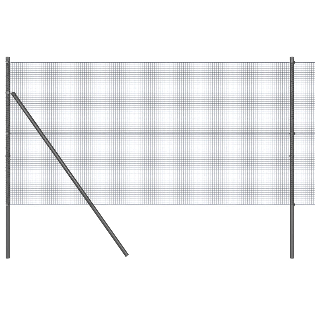 Set di Pali per Recinzione Rivestito in PVC Set di 2 Grigio
