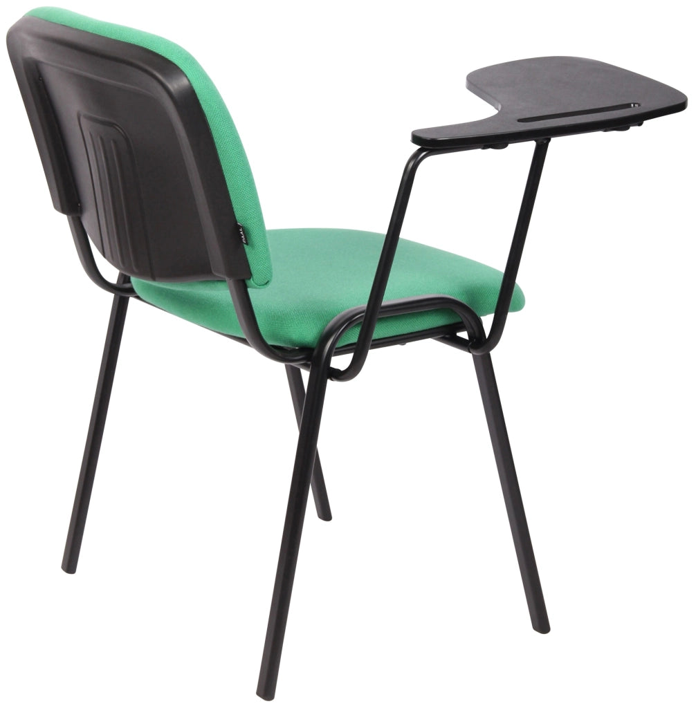 Sedia Ken in tessuto con tavolino ribaltabile verde