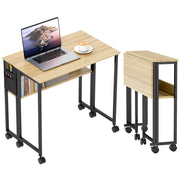 Scrivania pieghevole con ruote e ripiano ¨C zephmum ¨C quercia 80x50 cm